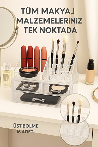 Open Home Concept Прозорий акриловий органайзер для косметики та прикрас – 3-...
