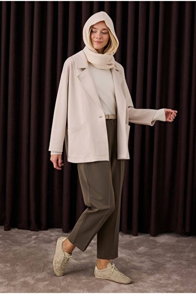 HEQA Бежеве чоловіче пальто в стилі скайдайвінг