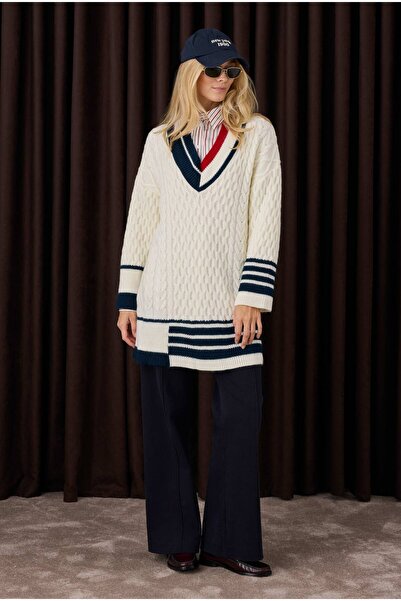 HEQA Екрю текстурований казак - з стрічковою обробкою