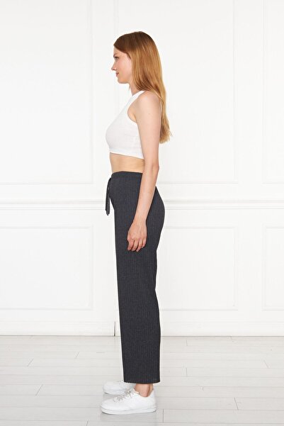 Oyga Γυναικεία παντελόνια και αθλητικές φόρμες με ριμπ ανθρακί, καθημερινή πιτζάμες για το σπίτι