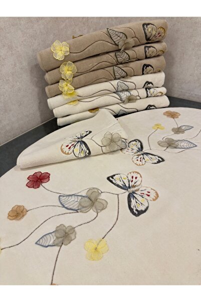 incisecrethome Σετ χαλιού & πατάκι από 100% βαμβάκι με κέντημα – Αντιολισθητική βάση 70*120 ΟΥΛΑΙΚΟ 2 ΤΕΜΑΧΙΑ