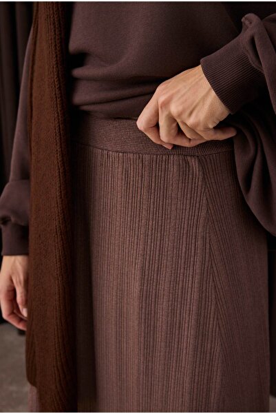 HEQA Fitilli Triko Etek Kahve