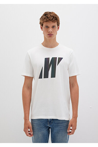 Mavi Pro Reflector Logo Printed White T-Shirt Regular Fit / Normal Cut 066255-30701
