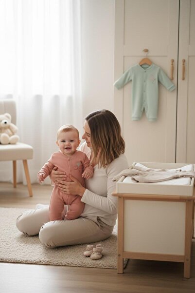 ALTINTAŞ BABY Mom Dad Me Baby Girl Triple Jumpsuit