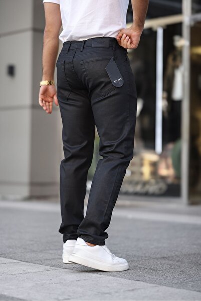 comstar Men's Stretchy Basic High Waist Black Skinny Jeans