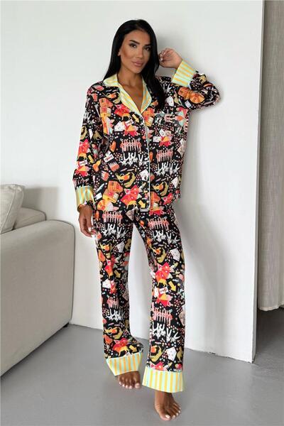 Viaggio Creativo Satin Long Pajamas Set VCK0317