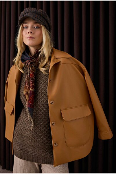 HEQA Örümcek Örgülü Kazak Acı Kahve