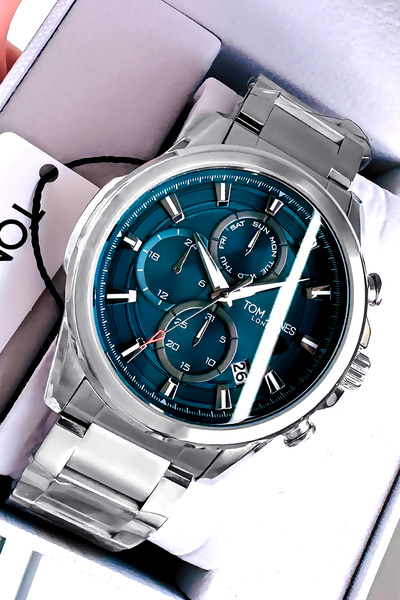 Tom Jones Orijinal Erkek Kol Saati 3 Atm Su Geçirmez Gümüş Renk Çelik Kordon ...