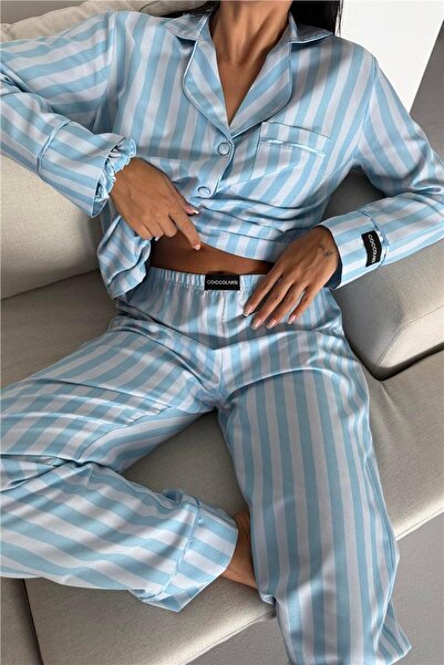 COCCOLARSI Sottile Selvaggio Bebe Mavisi Uzun Pijama Takımı