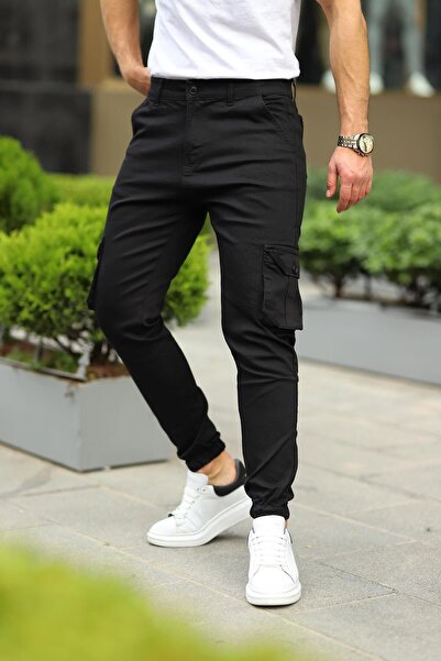 comstar Men's Waist Belted Belted Jogger Trousers with Elastic Legs