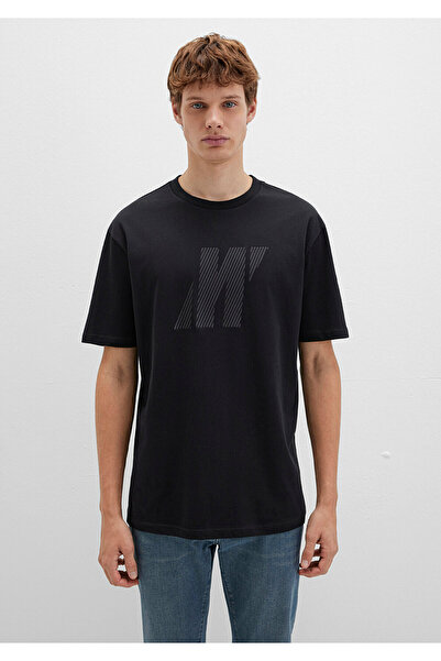 Mavi Pro Logo Printed Black T-Shirt Regular Fit / Normal Cut 067034-900