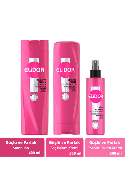 Elidor Güçlü ve Parlak Saç Bakım Seti 3'lü