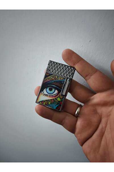 HK GİFT SHOP İŞLEME BASKI JET ALEV GAZLI D PONT MODEL METAL ÇAKMAK