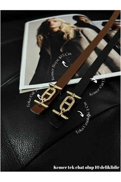 Fiori Sada 2 tenkých pásků se zlatou přezkou - na kalhoty, košile a bundy