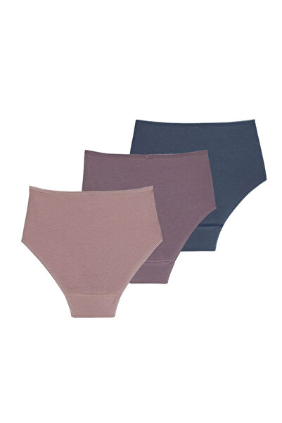 Blackspade Kadın Külot 3'lü Paket Essential 1577 - Mor Pembe Denim