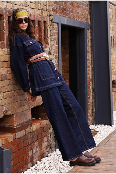 HEQA Denim Set with Pocket Detail