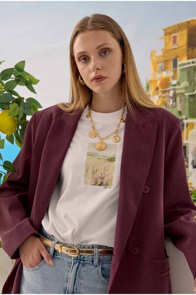 HEQA تي شيرت أساسي مطبوع Sunshine