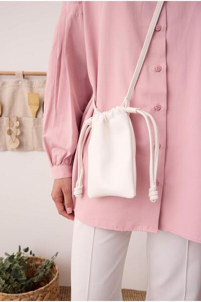 HEQA Mini Kese Çanta Beyaz