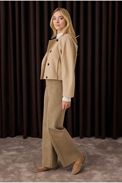 HEQA Памучно двуредно яке от матова норка