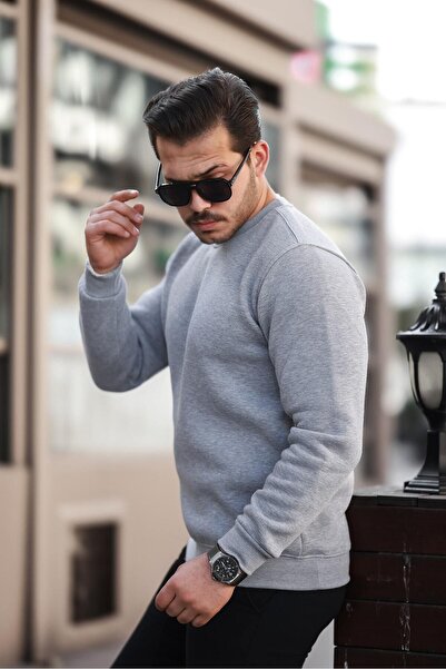 comstar Чоловічий оверсайз базовий бавовняний зимовий сірий светр