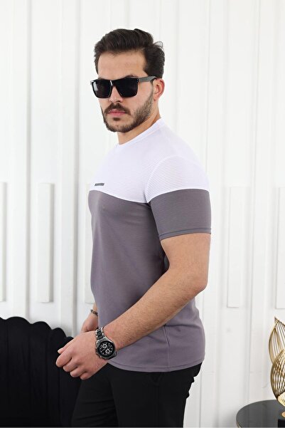 comstar Ανδρικό κοντομάνικο καπνιστό μπλουζάκι με διπλό χρώμα