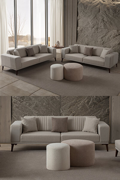 EDSY HOME Regnar 3+3 Koltuk Takımı Krem