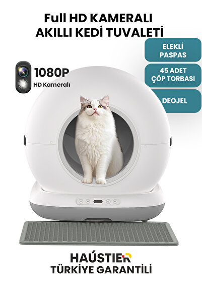 Haustier CB002 KAMERALI Akıllı Otomatik Kedi Tuvaleti, APP ile Kontrol, TÜRKİ...