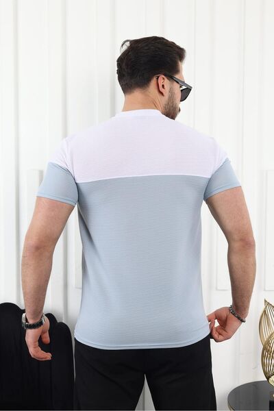 comstar Чоловіча двоколірна футболка з коротким рукавом і принтом