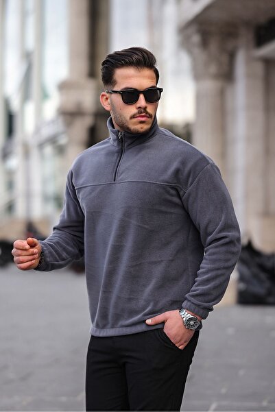 comstar Чоловічий светр з напівзастібкою та коміром Basic Füme Polar Sweat