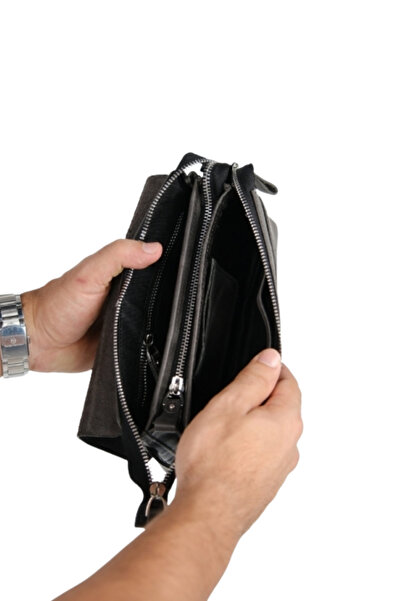 MFT Leather Design УНІСЕКС ШКІРЯНА СУМКА - БОЛІВІЯ ХАКИКІ АНТРАЗІТ (9874)