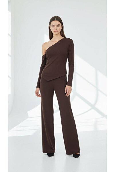 La Sarta Reine Set Lower Upper Brown Suit