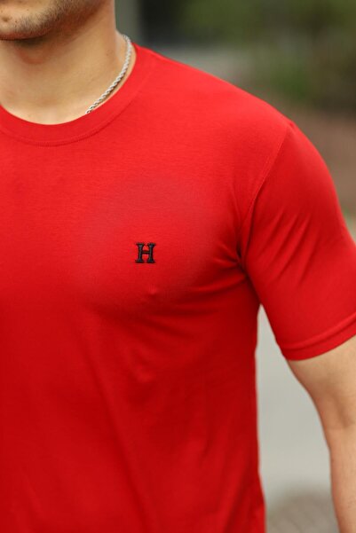 comstar Чоловіча базова літня футболка з вузьким коміром червоного кольору