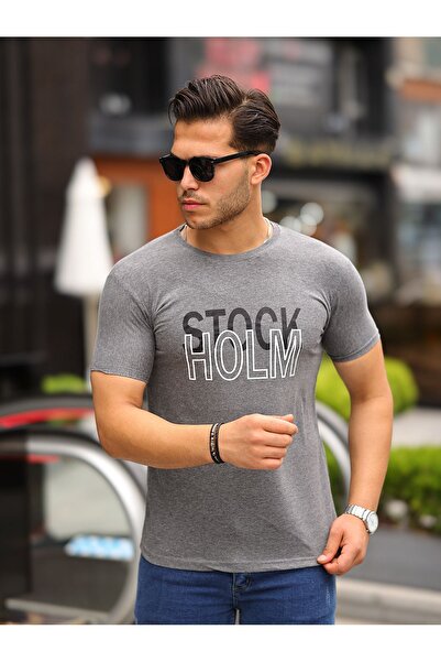 comstar Чоловічий футболка з коротким рукавом і принтом Stockholm