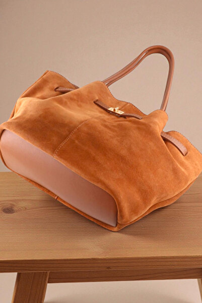 HFKY Dámská taška přes rameno z pravé kůže. Crossbody kabelka. Kabelka. Taška. Semišová taška.