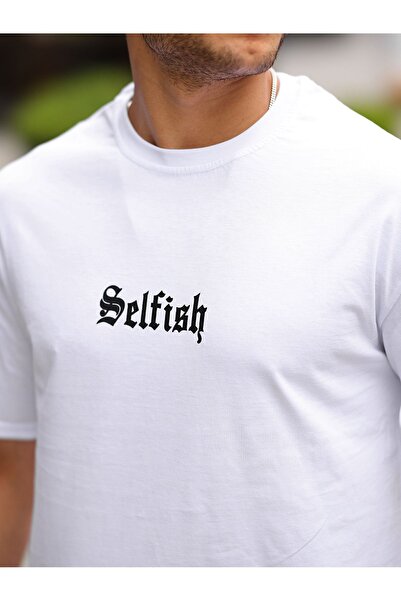 comstar Ανδρικό Selfis Text Print Oversize καλοκαιρινό λευκό μπλουζάκι