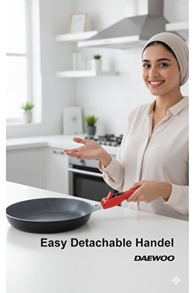 Daewoo 28cm Die Cast Aluminum Fry Pan- Non Stick Granite Coating, Full Induction Base