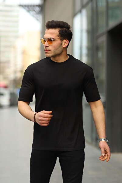 comstar Ανδρικό Oversize Basic Crew Neck Loose Μαύρο T-Shirt
