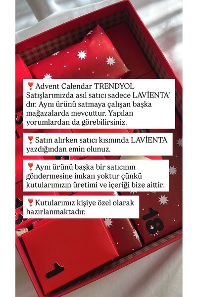 Lavienta 2025 Kişiye Özel 6’lı Lavi’enta Üretimi Takı Advent Calendar Kutusu (İÇERİK AÇIKLAMADA)Kırmızı Kutu