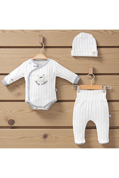 Trend Baby Kids طقم غطاء رأس للأطفال من عمر 0 إلى 9 أشهر باللون الأبيض
