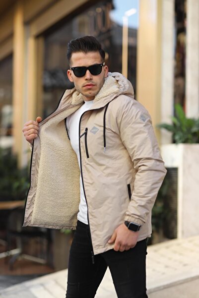 comstar Ανδρικό αδιάβροχο με γούνα με κουκούλα και τσέπες