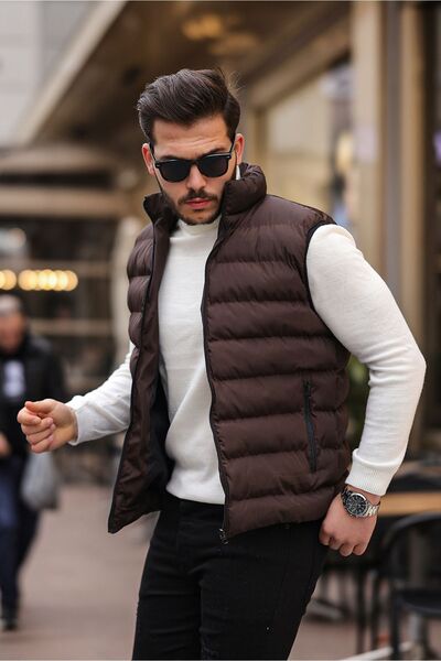 TREND YAŞAR Мъжка черна пухена жилетка COMSTAR