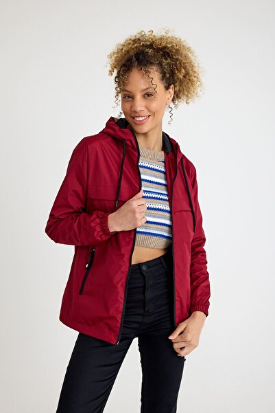 comstar Women's Lined Water Resistant Hooded Pocket Raincoat