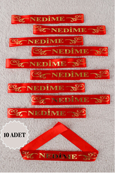Mortex Kırmızı Nedime Kol Kurdele Bileklik 10 Adet - Kına, Düğün, Söz, Nişan,...