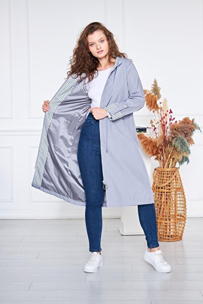 comstar Жіночий тренч з капюшоном, завуженим поясом і водовідштовхувальним покриттям