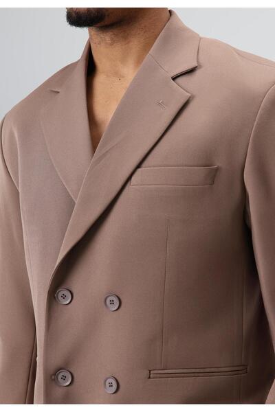 VAMOSCLO Oversized Double-Breasted suit mink