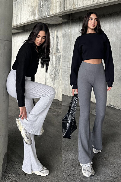 New Now 2-пакетний комплект іспанських штанів з високою талією та кашкорсе