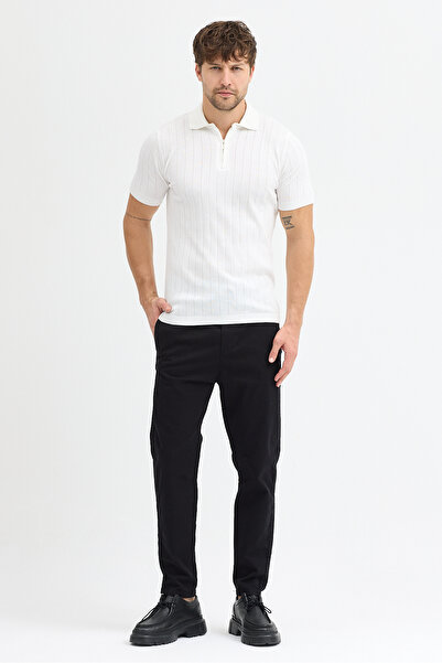 hateko Мъжка трикотажна тениска с половин цип и поло яка от 100% памук