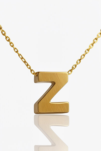 Güler Kuyumculuk Altın 3 Boyutlu Z Harfi Ve Zinciri