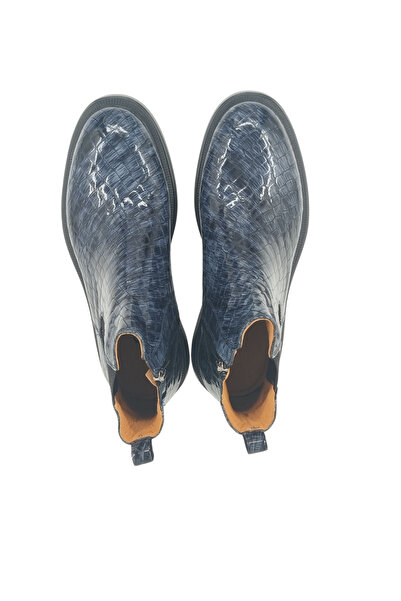 Oneka Shoes 20241240KCH13 Erkek Günlük Bot Chelsea Lacivert kroko