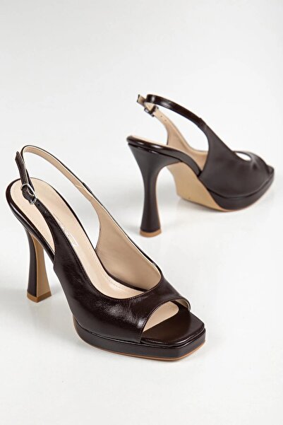 ALTIN TOPUK Women's Brown Platform Heeled Shoes